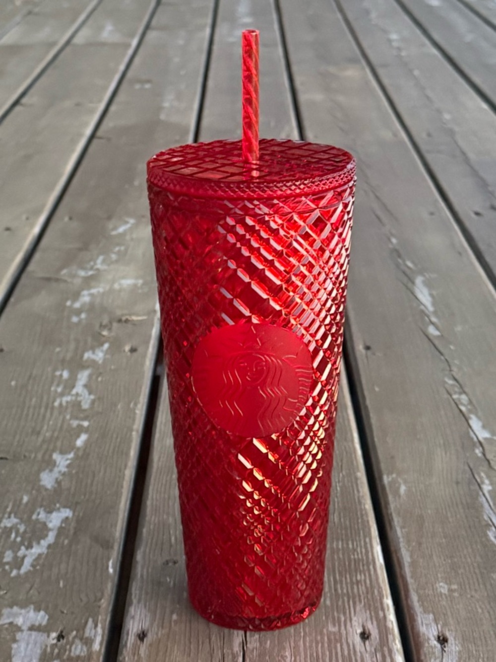 Starbucks Red Holiday Winter 2021 Jeweled Tumbler Cold Cup Venti 24oz 710mL